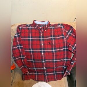 American Eagle Outfitter’s Men's Size XLarge Red Plaid Flannel Long-Sleeve Shirt
